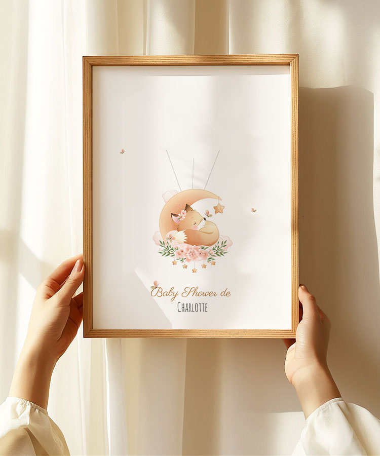 Arbre empreinte Baby shower Renard