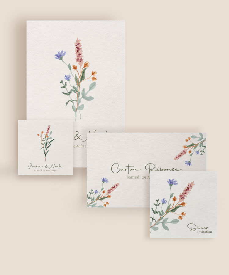 Faire part de mariage Bohème Pastel