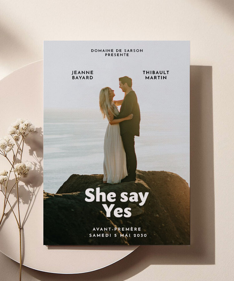 Faire part de mariage affiche cinéma