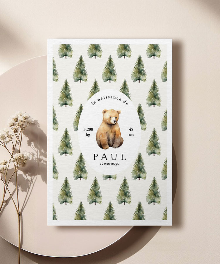 Faire part naissance ours