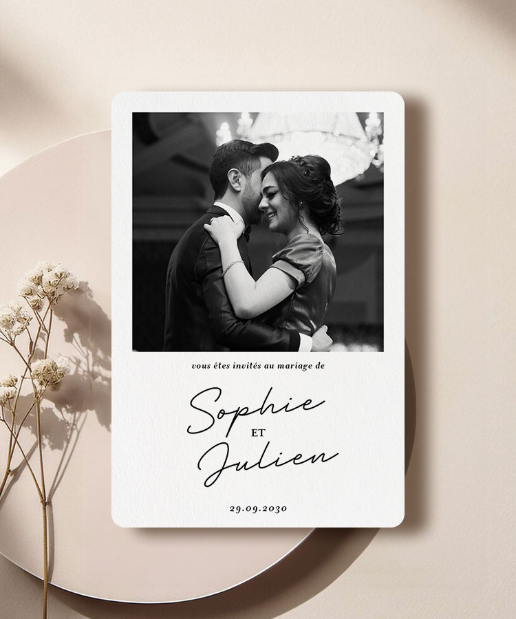Faire part mariage Noir & Blanc
