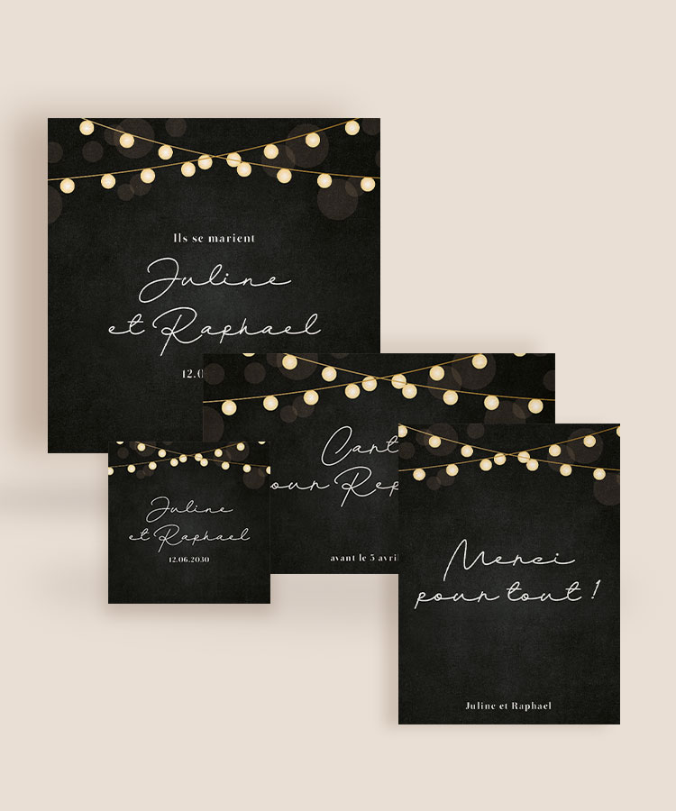 Faire part mariage Guinguette Ardoise