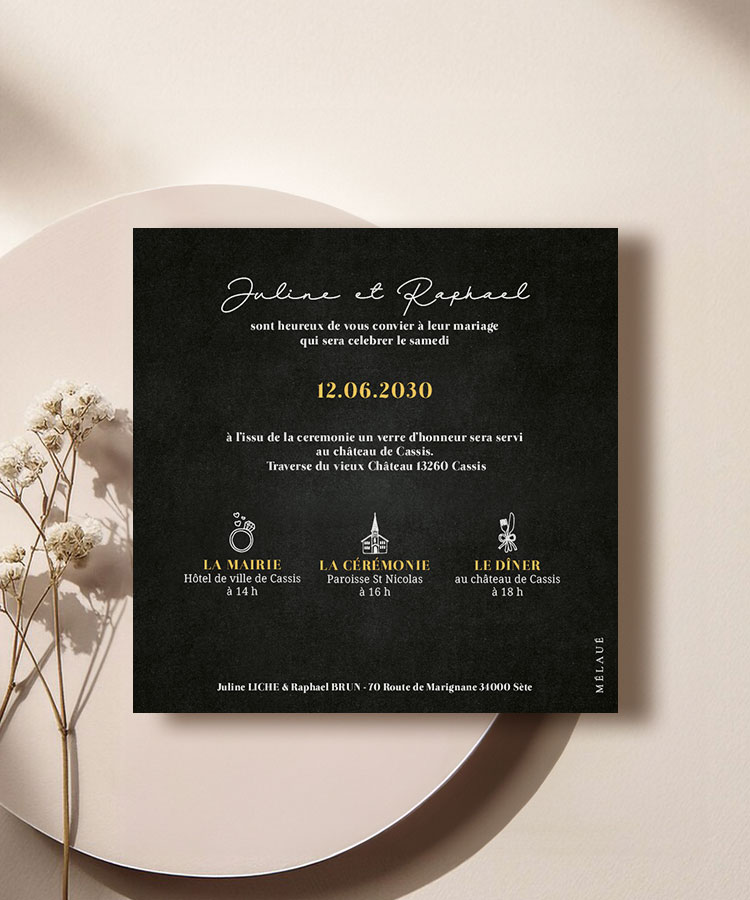 Faire part mariage Guinguette Ardoise