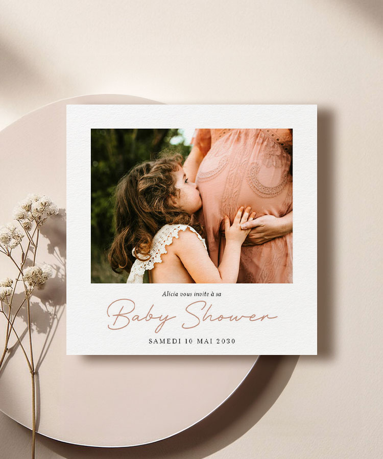 Faire part baby shower Tendre Photo
