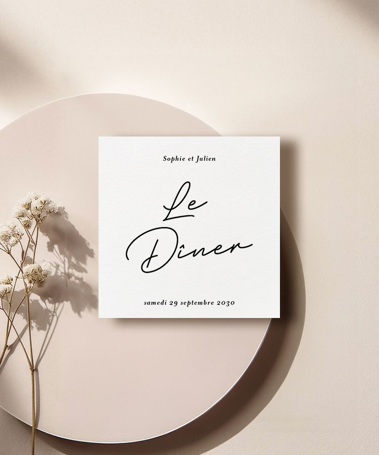 Carton invitation mariage Noir & Blanc