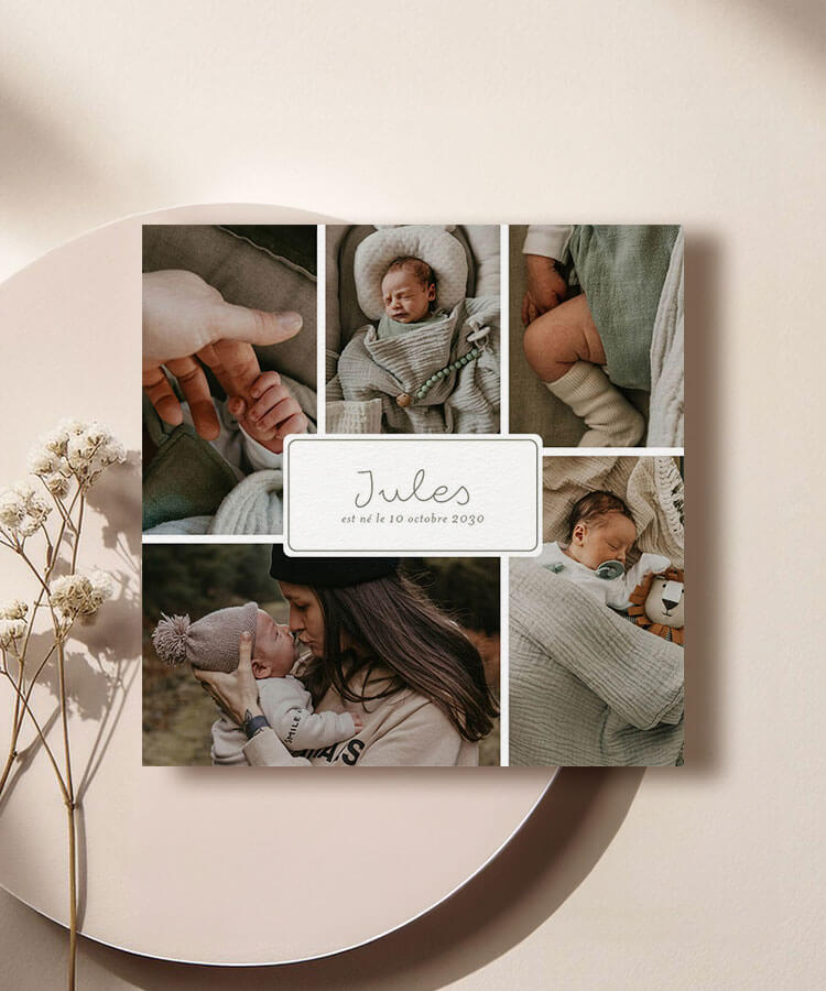 Faire-part de naissance photo pèle mêle