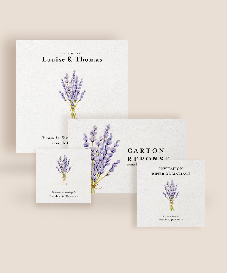 Faire-part mariage Lavande