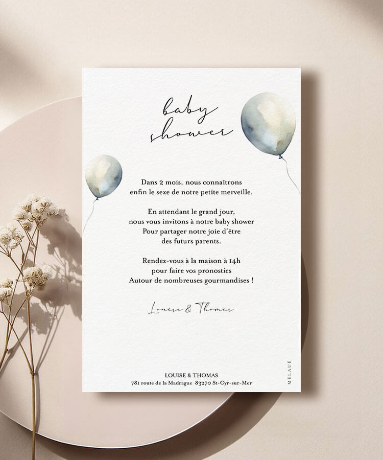 Faire part baby shower illustration ourson