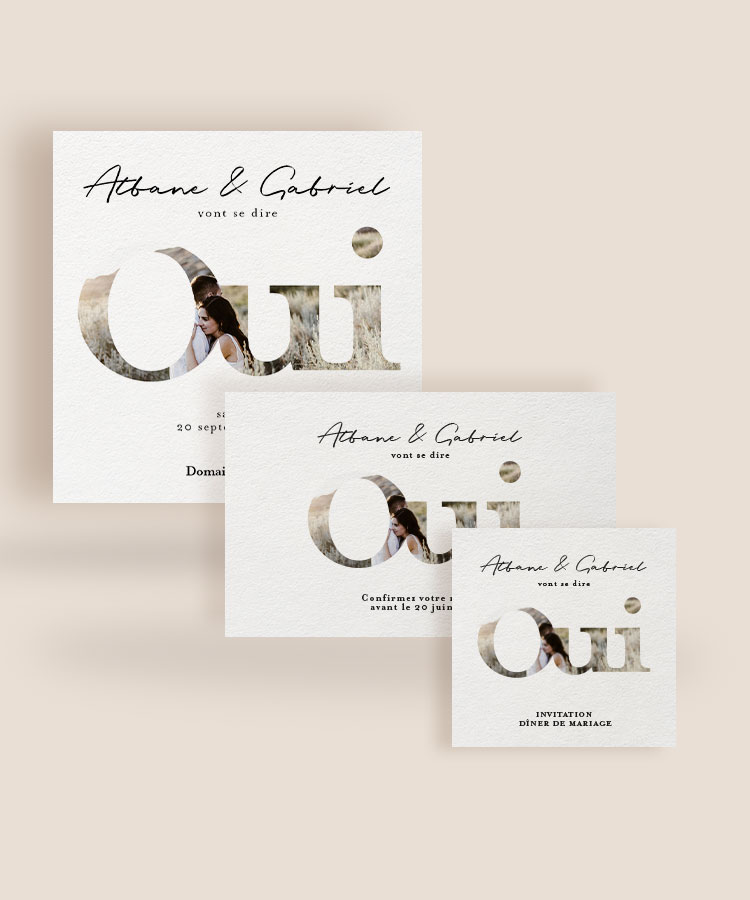 Faire part de mariage oui photo