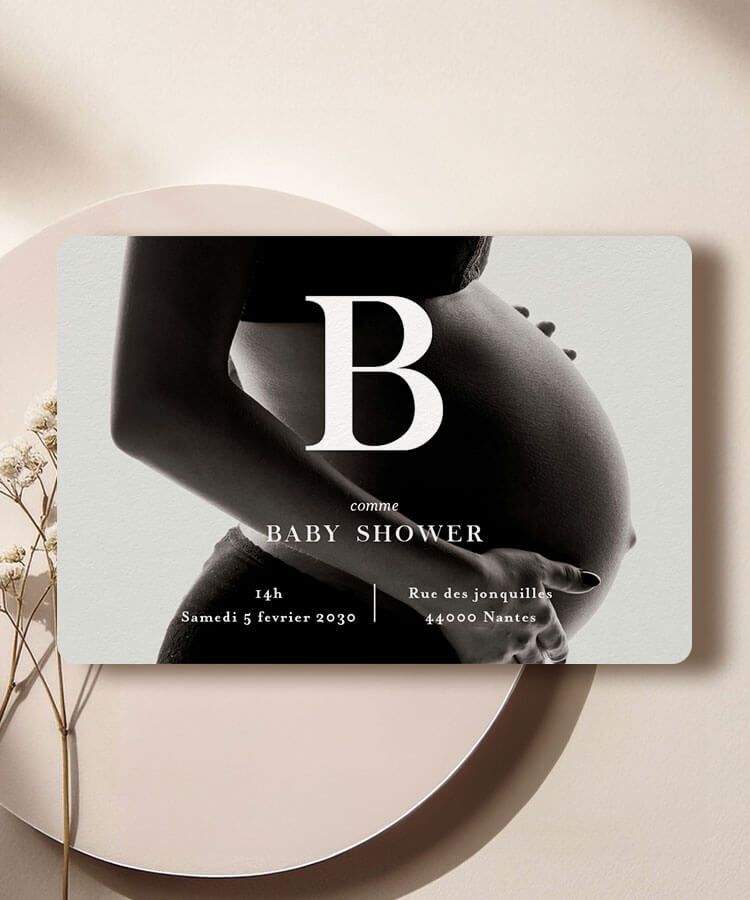 Faire part baby shower photo rectangle