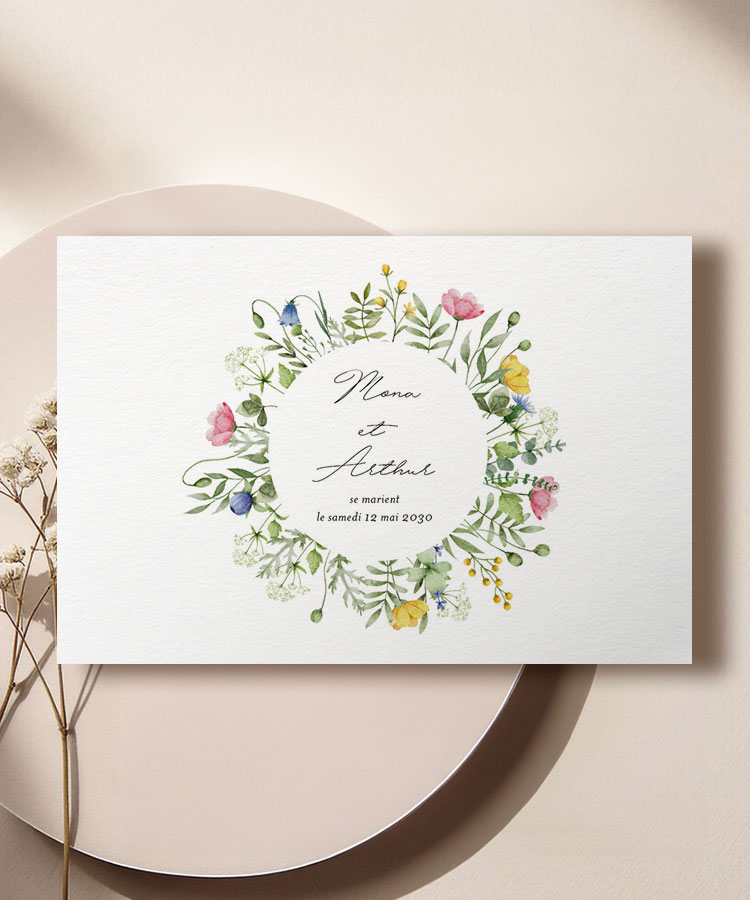 Faire-part mariage floral