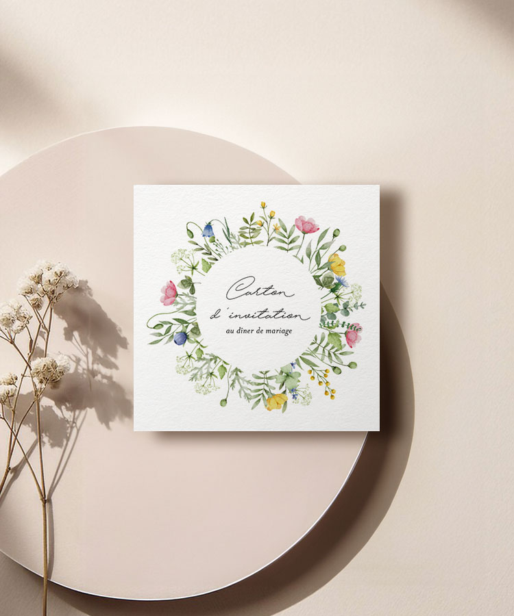 Carton invitation floral