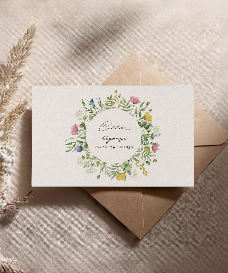 Carton réponse floral